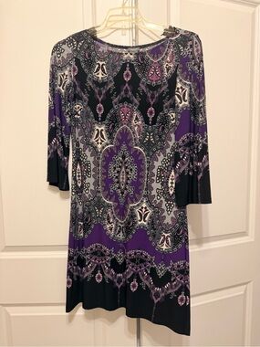 Muse Purple and Black Patterned Tunic